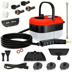 Handheld Steam Cleaner, Steamer For Cleaning, 2500W Pressurized Steam Cleaner With 1.2L Water Tank And 12 Attachments, Portable Steamer Cleaner F (Option: red)