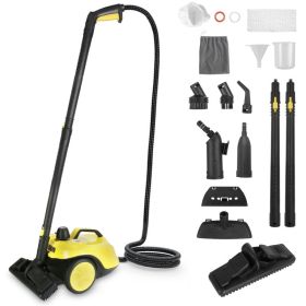 1Pc 1800W Steam Cleaning Machine With Wheels High Temperature And Pressure Steamer Cleaner With 2L Water Tank Stepless Steam Control 15 Accessori (Option: Yellow)
