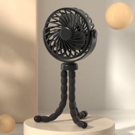 Rechargeable Stroller Fan With Flexible Tripod Clip, Portable Fan For Baby Car Seat, Crib, Travel, Treadmill & Bed - 3 Speed Quiet Personal Cooli (Option: Black)